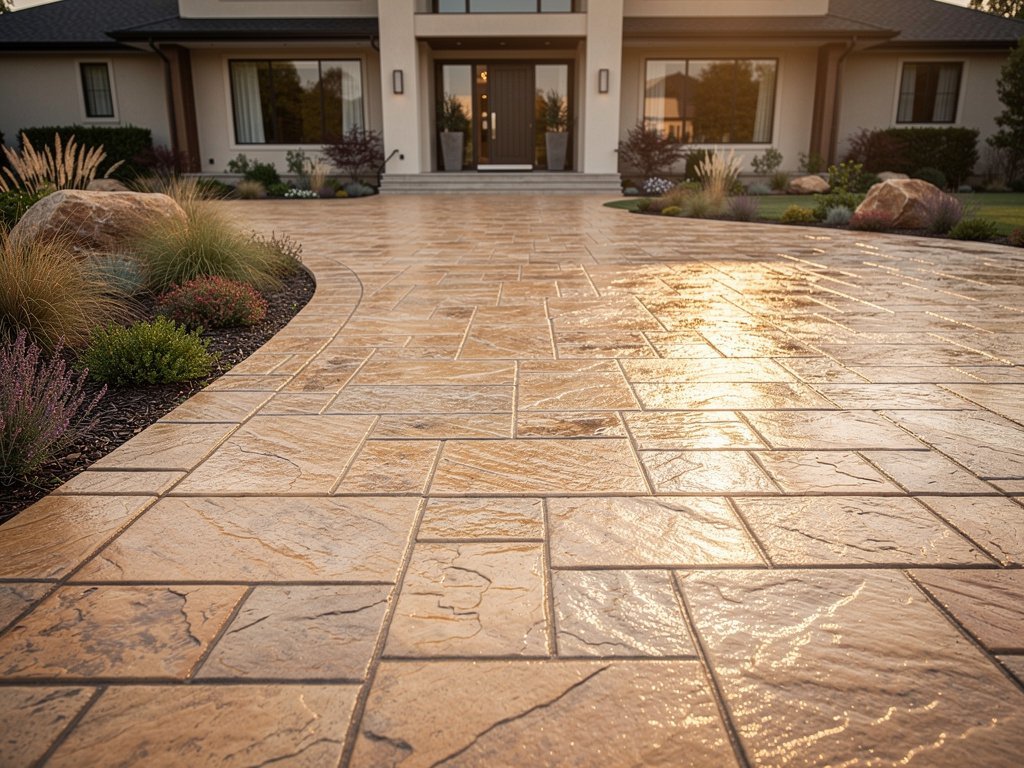 Stamped concrete patio in Cypress TX